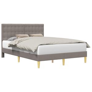 vidaXL Cadre de lit avec t&ecirc;te de lit Taupe 140 x 190 cm Tissu