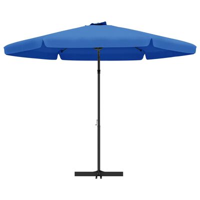 vidaXL Parasol de jardin avec mât en acier 300 cm Bleu azuré