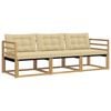 vidaXL Ensemble de canap&eacute;s d'ext&eacute;rieur 3 pc Blanc et Beige