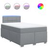 vidaXL Sommier &agrave; lattes de lit et matelas gris clair 120x190 cm tissu