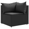 vidaXL Salon de jardin 5 pcs avec coussins Noir Résine tressée