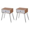 vidaXL Tables de chevet avec tiroir 2 pcs Marron