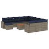 vidaXL Ensemble de canap&eacute; de jardin 13 pcs avec coussins gris r&eacute;sine tress&eacute;e