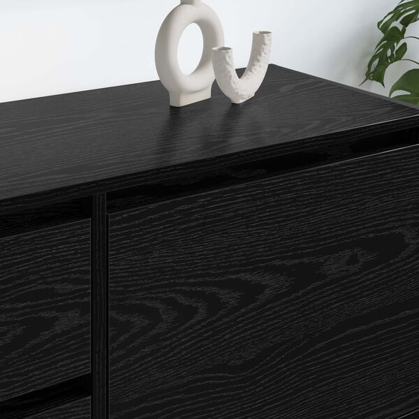 vidaXL Meuble TV Ch&ecirc;ne noir 100 x 36 x 49.5 cm Bois d'ing&eacute;nierie