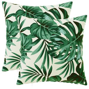 vidaXL Housse de coussin 2 pcs HEERLEN Motif feuilles 30 x 30 cm