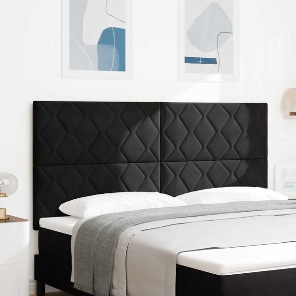 vidaXL T&ecirc;te de lit LED Noir 180 cm Cuir synth&eacute;tique