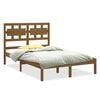 vidaXL Cadre de lit sans matelas marron miel 150x200 cm bois massif
