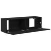 vidaXL Meuble TV 2 pcs Noir 100 x 30 x 30 cm Bois d'ing&eacute;nierie