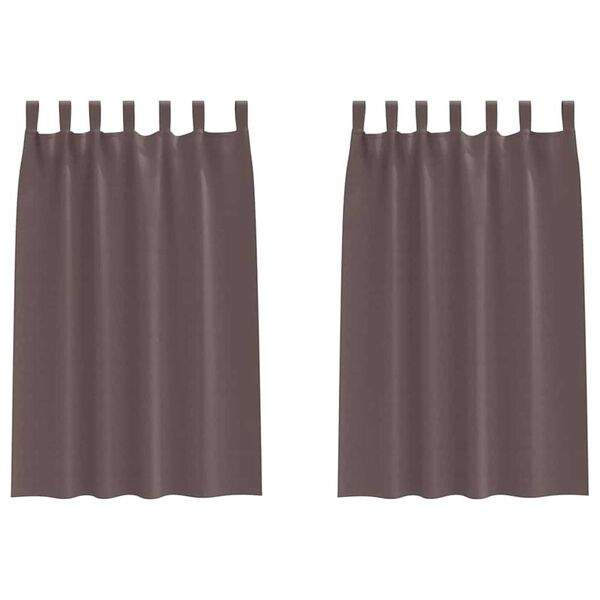 vidaXL Rideaux occultants avec anneaux 2 pcs Marron fonc&eacute; 175 x 140 cm