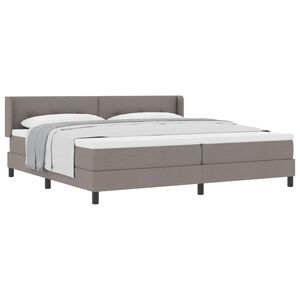vidaXL Lit &agrave; ressorts avec matelas Taupe 200 x 200 cm Polyester