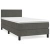 vidaXL Sommier &agrave; lattes de lit et matelas Gris fonc&eacute; 90x200 cm Velours