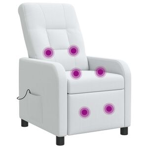 vidaXL Fauteuil de massage inclinable Blanc Tissu