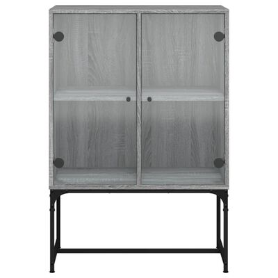vidaXL Armoire latérale avec portes en verre sonoma gris 69x37x100 cm