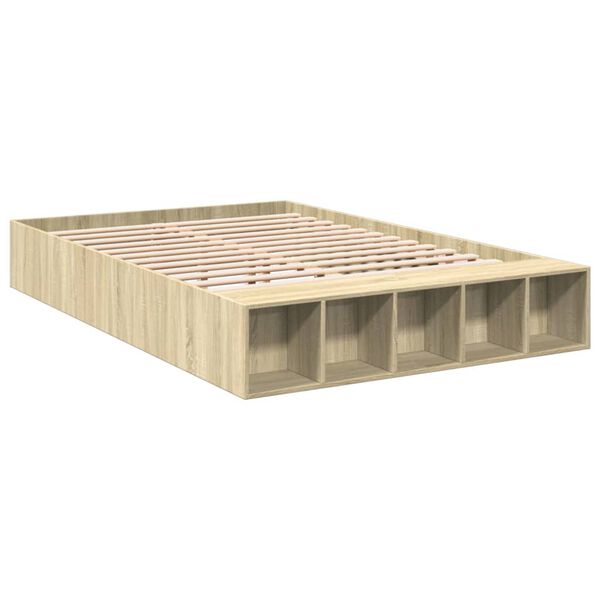 vidaXL Cadre de lit sans matelas ch&ecirc;ne sonoma 140x200 cm
