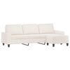vidaXL Canap&eacute; 3 places avec repose-pieds Beige 210 cm Tissu microfibre