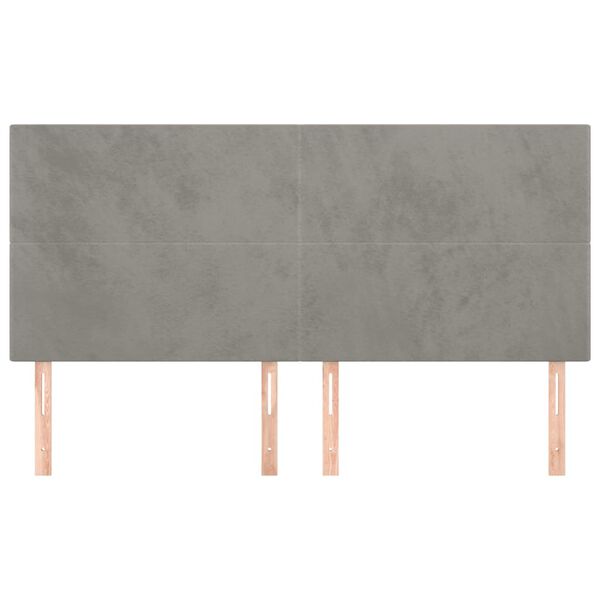 vidaXL T&ecirc;te de lit Gris clair 160x5x118/128 cm Velours