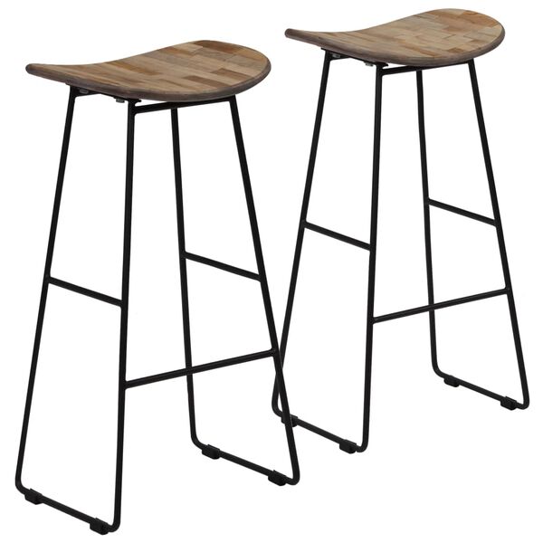 vidaXL Chaises de bar lot de 2 teck recycl&eacute;