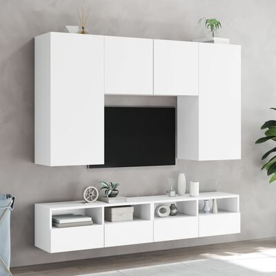 vidaXL Meubles TV muraux 2 pcs blanc 80x30x30 cm bois d'ingénierie