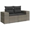 vidaXL Salon de jardin avec coussins 10 pcs gris r&eacute;sine tress&eacute;e