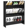 vidaXL Armoire &agrave; chaussures murale noir brillant bois d'ing&eacute;nierie