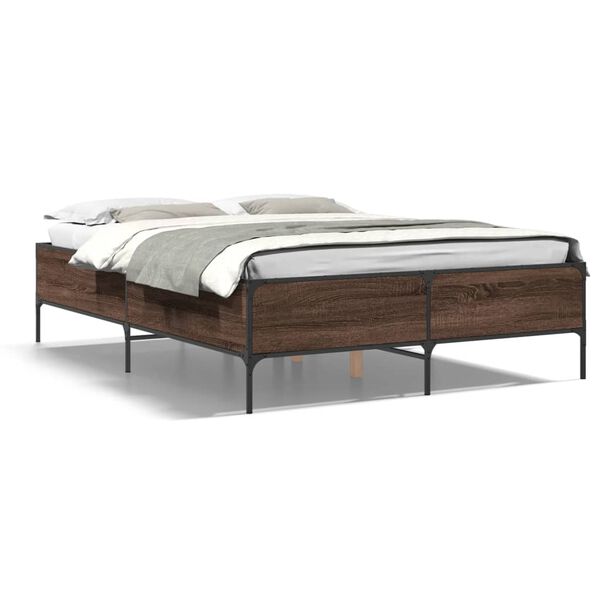vidaXL Cadre de lit sans matelas ch&ecirc;ne marron 120x200 cm