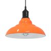 vidaXL Lampe suspendue réglable hauteur E27 orange brillant métal