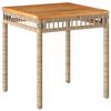 vidaXL Table de jardin m&eacute;lange beige 38x38x42 cm rotin et bois acacia