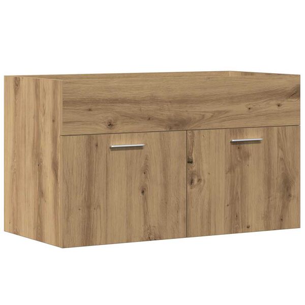 vidaXL Armoire lavabo de salle de bain ch&ecirc;ne artisanal bois ing&eacute;nierie