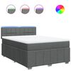 vidaXL Sommier &agrave; lattes de lit avec matelas Gris fonc&eacute; 140x200cm Tissu