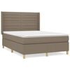 vidaXL Sommier &agrave; lattes de lit avec matelas Taupe 140x190 cm Tissu