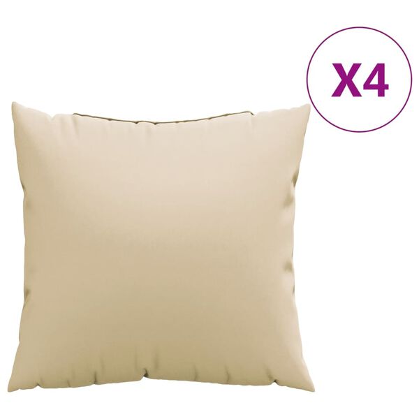 vidaXL Coussins d&eacute;coratifs lot de 4 beige 40x40 cm tissu