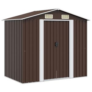 vidaXL Abri de stockage pour jardin Marron 204x132x186 cm Acier