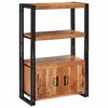 vidaXL Biblioth&egrave;que avec portes Marron Bois d'acacia massif et m&eacute;tal