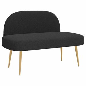 vidaXL Banc rembourr&eacute; avec dossier Noir 110 x 60 x 76 cm Boucl&eacute;