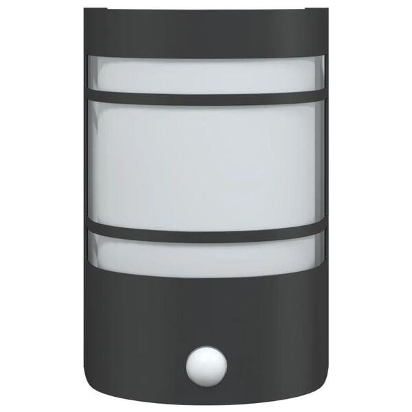 vidaXL Appliques murales d'ext&eacute;rieur et capteurs 2pcs acier inoxydable