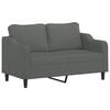 vidaXL Canap&eacute; &agrave; 2 places Gris fonc&eacute; 140 cm Tissu
