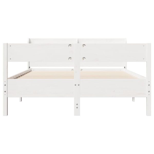 vidaXL Cadre de lit sans matelas blanc 160x200 cm bois de pin massif
