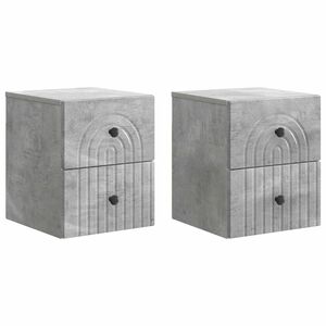 vidaXL Cabinet de chevet mural 2 pcs Gris b&eacute;ton 33 x 34,5 x 40 cm