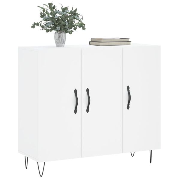 vidaXL Buffet blanc 90x34x80 cm bois d'ingénierie