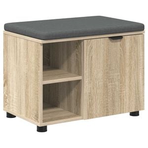 vidaXL Banc d'entr&eacute;e avec coussin Ch&ecirc;ne Sonoma 60 x 38 x 46 cm