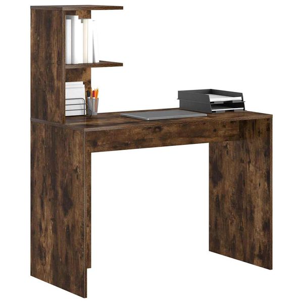 vidaXL Bureau Ch&ecirc;ne fum&eacute; 102 x 50 x 124 cm Bois d'ing&eacute;nierie