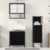 vidaXL Ensemble de mobilier de salle de bain avec &eacute;tag&egrave;re 3 pcs Noir