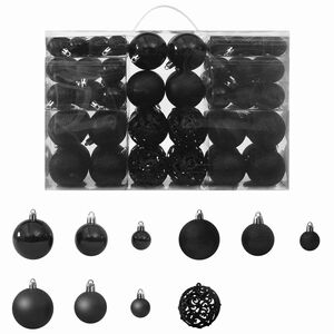 vidaXL Ensemble de boules de No&euml;l 100 pcs Noir