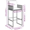 vidaXL Tabourets de bar jardin coussins lot de 2 marron r&eacute;sine tress&eacute;e