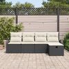 vidaXL Ensemble de canap&eacute; de jardin avec coussin 5 pcs Noir Poly rotin