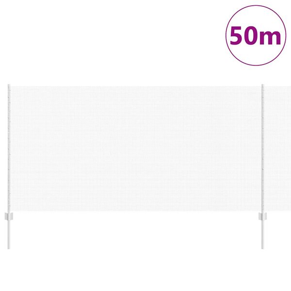 vidaXL Cl&ocirc;ture avec poteau Argent&eacute; 1,2 x 50 m Acier