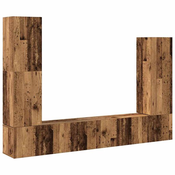 vidaXL Ensemble de meuble TV mural 4 pcs vieux bois bois d'ing&eacute;nierie