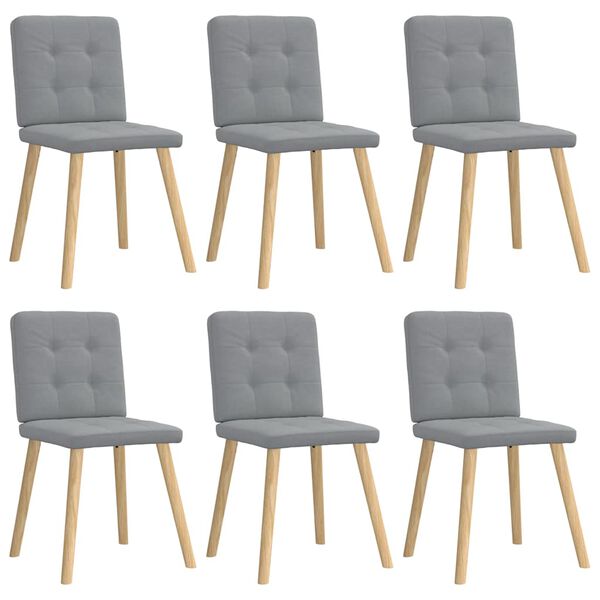 vidaXL Chaises &agrave; manger lot de 6 gris clair tissu