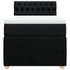 vidaXL Sommier &agrave; lattes de lit avec matelas Noir 90x200 cm Tissu