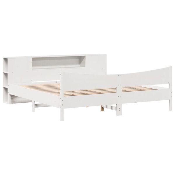 vidaXL Cadre de lit sans matelas blanc 200x200 cm bois massif de pin